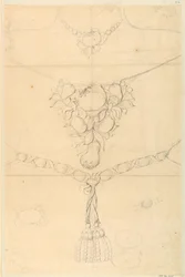 Entwürfe für Halskette, Korsage und Gürtel